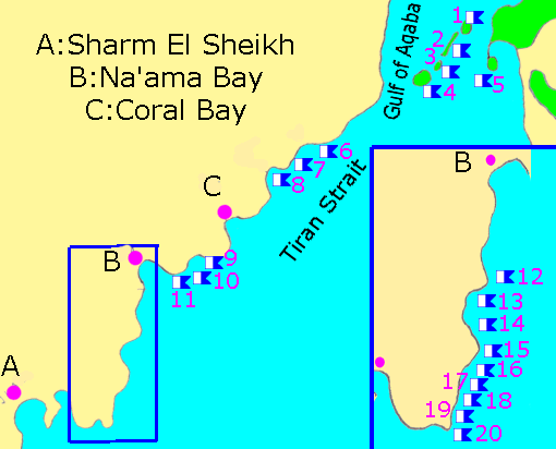 Sites de Sharm El Sheikh, extrait de Dive The Red Sea